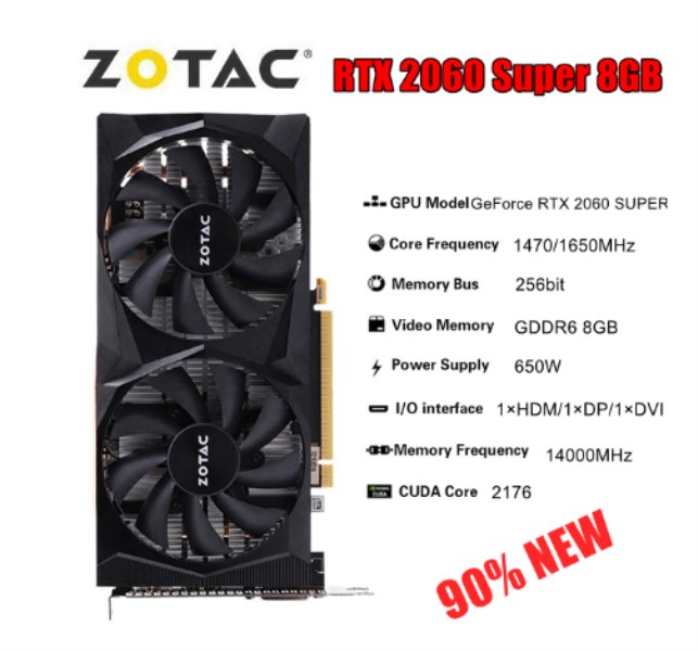 Новый ZOTAC RTX 2060 SUPER 8 Гб GPU RTX2060 игровая графическая карта 2060 S