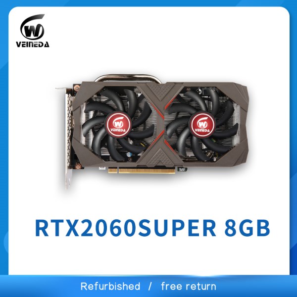 Новый VEINEDA GPU RTX 2060 super 8G GDDR6 256Bit 7000mhz PC настольная видеокарта PCI E 3,0 компьютер