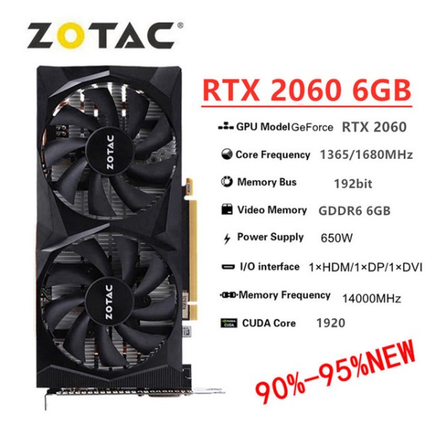 Новый ZOTAC RTX 2060 SUPER 8 Гб 6 ГБ GPU GeForce RTX 2060 6 ГБ игровая графическая карта 2060 S бит NVIDIA PCI Express 3,0 16X