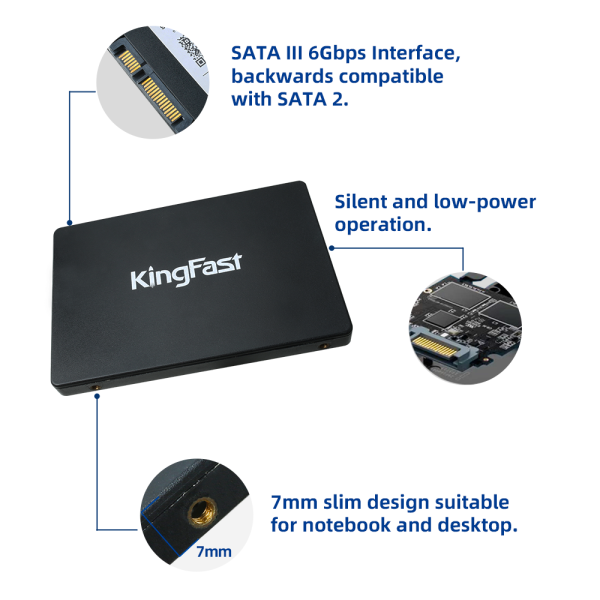 Новый накопитель KingFast ssd 1 ТБ, 120 ГБ, 128 ГБ, 240 ГБ, 256 ГБ, 480 ГБ, HDD SSD 512 ГБ SATA 3, внутренний жесткий диск для ноутбука