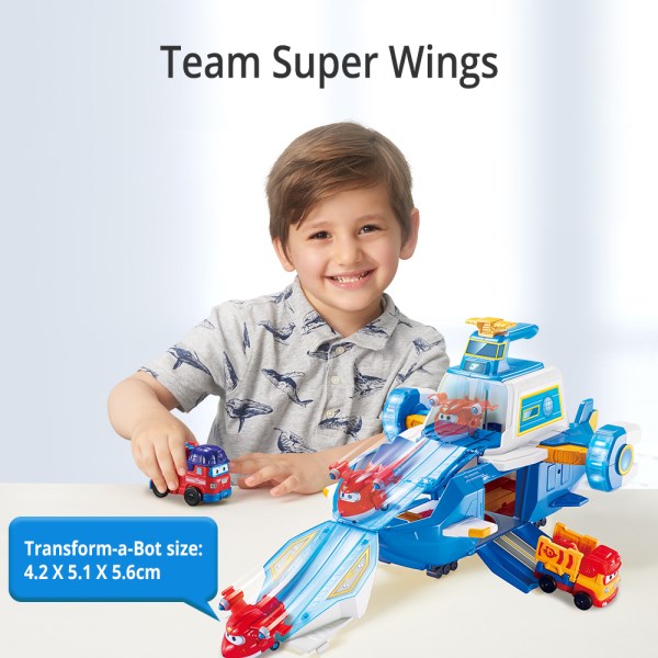Новый набор с самолетом Super Wings S4 World, движущаяся воздушная база с подсветкой и звуком, включает в себя 2 Джетта, трансформирующие игрушки-боты для детей, подарки