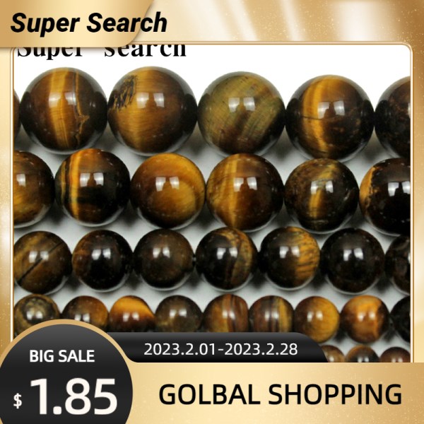 Новый Stone Yellow Tiger Eye Beads Round Loose Spacer Bead For Jewelry Making Diy Bracelet Accessories 15&quotInches 4681012mm