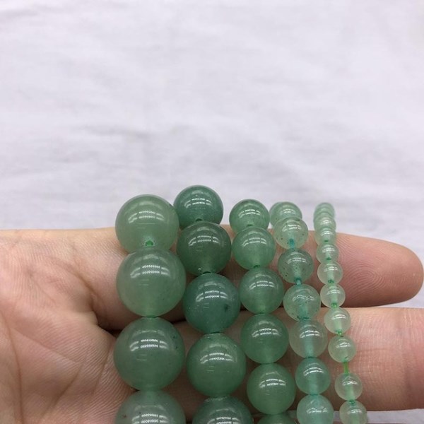 Новый бусины из натурального камня, зеленый авантюрин, незакрепленные бусины 15 дюймов, нить 4, 6, 8, 10, 12 мм, выберите размер для изготовления ювелирных изделий
