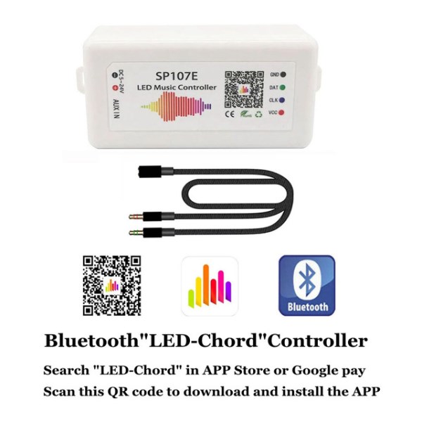 Новый контроллер SP107E, Bluetooth Pixel IC SPI Music через приложение для телефона, для WS2812 SK6812 RGBW APA102 Strip SP002E, USB-контроллер