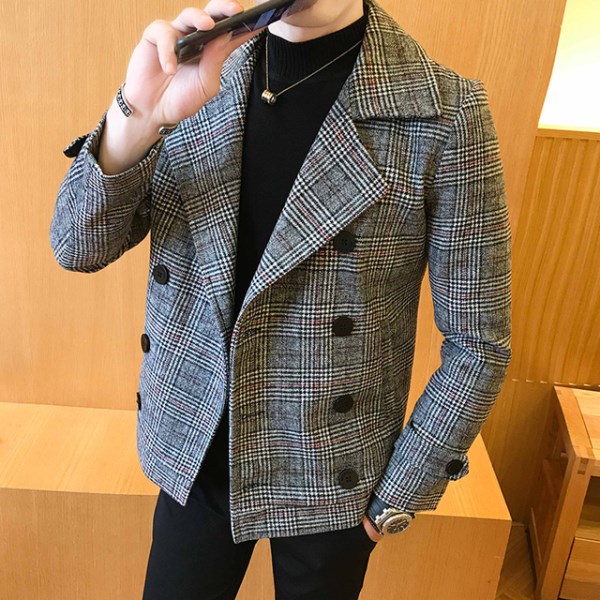 Новый плюшевая мужская зимняя джинсовая хлопковая куртка с длинными рукавами из овечьей шерсти корейский модный стиль CropTop толстое верхнее пальто для молодых мужчин