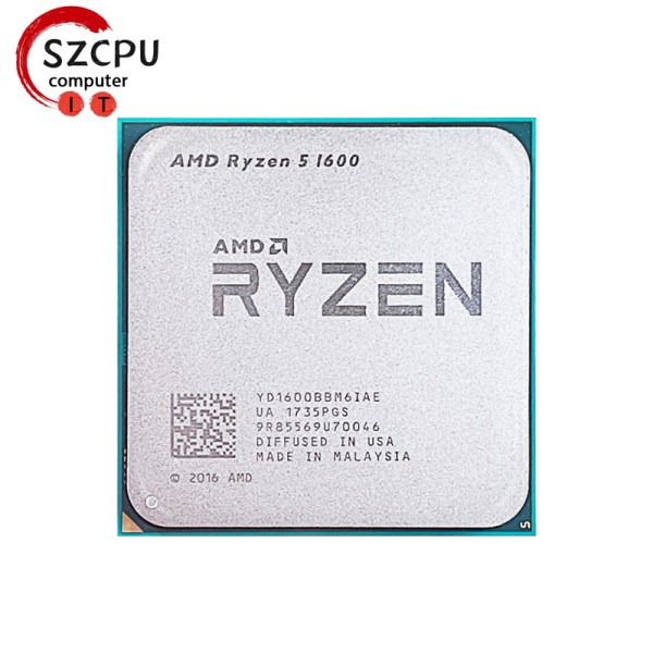 Новый AMD Ryzen 5 1600 для ПК, центральный процессор для компьютера, 6 ядер, 12 нитей, 65 Вт, 1600 ГГц, разъем AM4, YD1600BBM6IAE