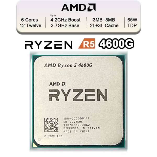 Новый процессор AMD Ryzen 5 4600G R5 4600G 3,7 ГГц 6-ядерный 12-поточный процессор 7 нм L3 = 8M 100-000000147 разъем AM4 но без кулера