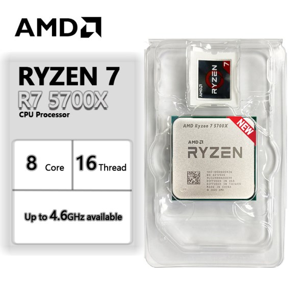Новый AMD Ryzen 7 5700X R7 5700X 3,4 ГГц Восьмиядерный 16-поточный ЦПУ 7 нм L3 = 32M 100-000000926 разъем AM4 новый, но без кулера