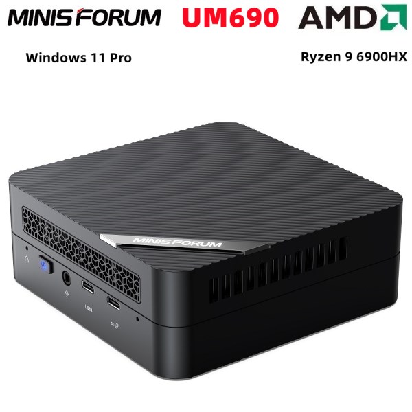 Новый MINISFORUM UM690, AMD Ryzen 9 6900HX 8 ядер 16 потоков DDR5 32 ГБ 512 ГБ SSD PCIe 4,0 Windows 11 Pro Mini PC 8K HD USB 4