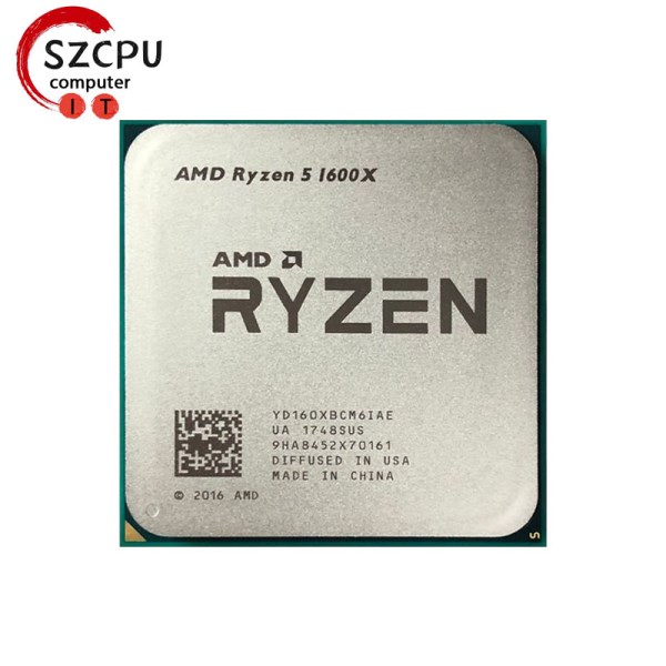 Новый AMD Ryzen 5 1600X R5 1600X, 3,6 ГГц, игровой процессор Zen 0,014, шестиядерный, двенадцатипоточный, 95 Вт, L3 = 16M, YD160XBCM6IAE, разъем AM4