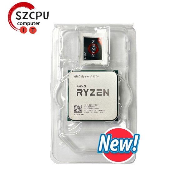 Новый Ryzen 5 4500 R5 4500 3.6 GHz 6-Core 12-Thread CPU Processor 7NM L3=8M 100-000000644 Socket AM4 New but without cooler