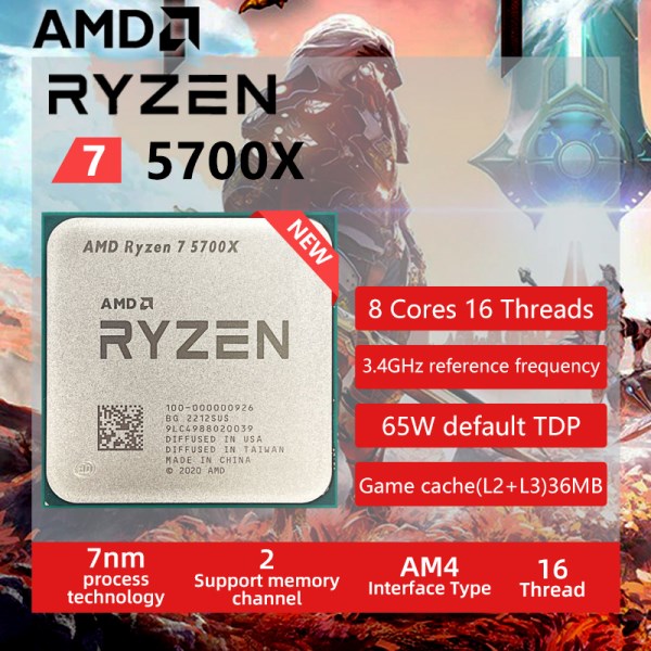 Новый AMD Ryzen 7 5700X R7 5700X 3,4 ГГц Восьмиядерный 16-поточный процессор 7 нм L3 = 32M 100-000000926 разъем AM4
