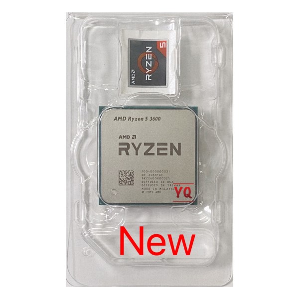Новый AMD Ryzen 5 3600 для ПК, центральный процессор для компьютера, 6 ядер, 12 нитей, мощность-65 Вт, частота-3600 ГГц, L3 = 32M, разъем AM4, без вентилятора, 3,6-100
