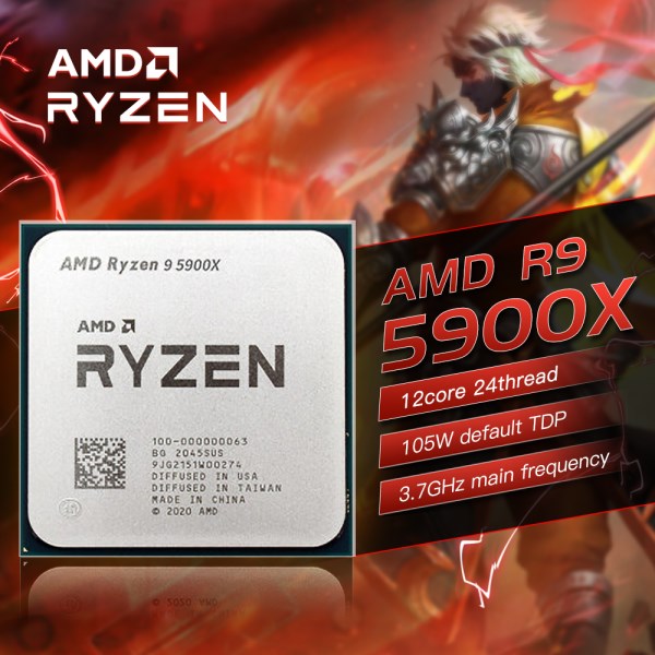Новый AMD New Ryzen 9 5900X 3,7 ГГц 12-ядерный 24-поточный процессор AM4 Gamer R9 5900X детали и аксессуары для процессора 7NM 64M 100-000000061