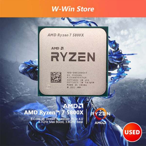 Новый Процессор AMD Ryzen 7 5800X R7 5800X 3,8 ГГц Восьмиядерный шестнадцати потоков 105 Вт Процессор L3 = 32M 100-000000063 разъем AM4 без вентилятора
