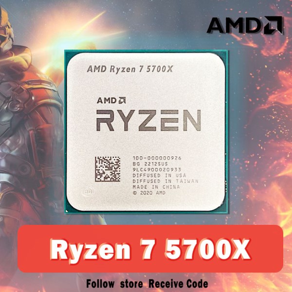 Новый Восьмиядерный 16-поточный Процессор AMD Ryzen 7 5700X R7 5700X 3,4 ГГц 7NM L3 = 32M 100-000000926 разъем AM4 без вентилятора