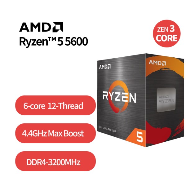Новый процессор AMD Ryzen 5 5600 R5 5600 3,5 ГГц шестиядерный 12-поточный процессор 7 нм 65 Вт L3 = 32M 100-000000927 разъем AM4 с охлаждающим вентилятором