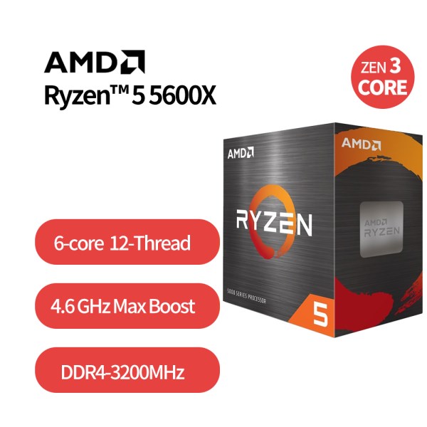 Новый процессор AMD Ryzen 5 5600X R5 5600X 3,7 ГГц шестиядерный двенадцатипоточный процессор 65 Вт L3 = 32M 100-000000065 разъем AM4 с кулером