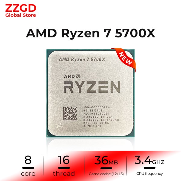 Новый процессор AMD Ryzen 7 5700X R7 5700X 3,4 ГГц Восьмиядерный 16-поточный процессор 7 нм разъем AM4 аксессуары для настольных ПК