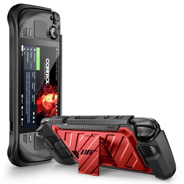 Новый For Steam Deck Case (2022 Release) UB Pro Rugged Slim Shock-absorbing Protective Cover For Steam Deck with Kickstand