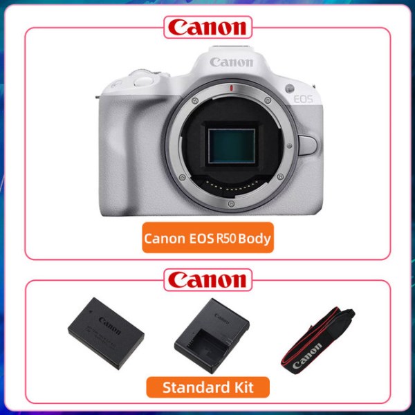 Новый EOS R50 APS-C профессиональная беззеркальная цифровая камера белый корпус Высокоскоростная непрерывная съемка видео 4K Высокое качество изображения