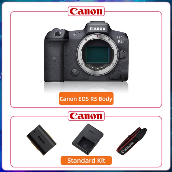 Новый Canon EOS R5 полнокадровая беззеркальная камера цифровая камера Профессиональная видеокамера 4K с объективом фотокамера F4 USM
