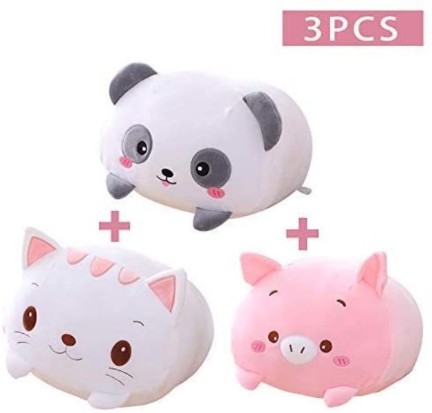 Новый Kawaii Plushie Panda Plush Pillow Panda Stuffed Animals Cat Pig Plush Sweet Cute Plush Soft Christmas Baby Toys Cat Plush