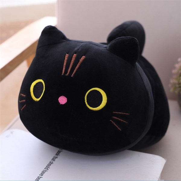 Новый Lovely Cartoon Cat Dolls Stuffed Soft Animal Kitten Plush Pillow Toys Kawaii White Black Cat Gift for Children Girls