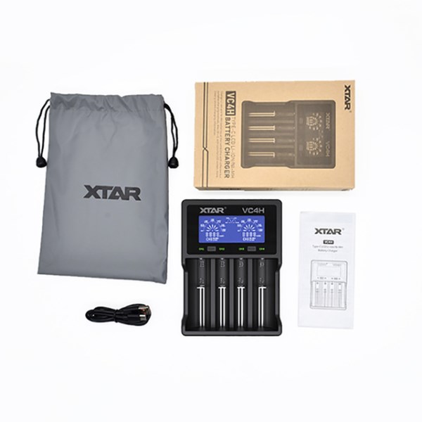 Новый устройство XTAR для аккумуляторов 18650, USB C, QC3.0, быстрая зарядка, AAA, AA, 20700, 18350, 21700, 26650, 16340, 32650, зарядное устройство для аккумуляторов VC4H