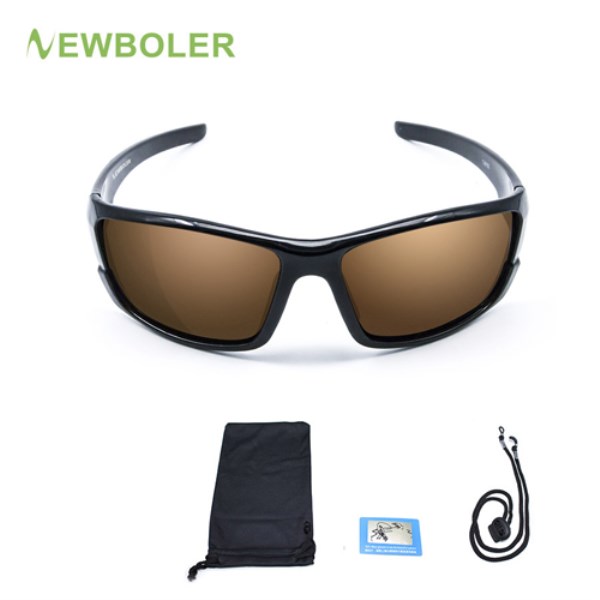 Новый очки NEWBOLER Мужские поляризационные, ночная версия, для спорта на открытом воздухе, вождения, велоспорта, UV400, коричневые и желтые линзы