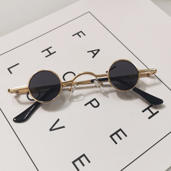 Новый очки в ретро-стиле для мужчин, маленькие круглые солнечные очки с металлической круглой оправой, золотистые, черные, красные, с популярными цветными линзами, для рыбалки