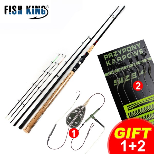 Новый KING 3.6M 3.9M 3 Sections Carbon Fishing Rod Spinning 40-90G Top Tips Feeder Rod Stainless Steel Guide Carp Fishing Rods